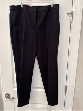 Talbots Black Pique Straight-Leg Work Pants